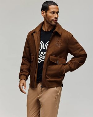 MENS GAVIN SOLID BOMBER JACKET - MO1100033